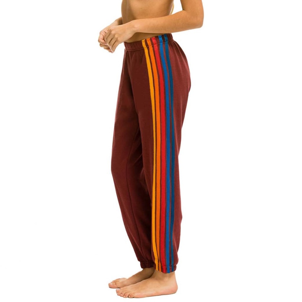 5 STRIPE SWEATPANTS - CLARET 2 Aviator Nation